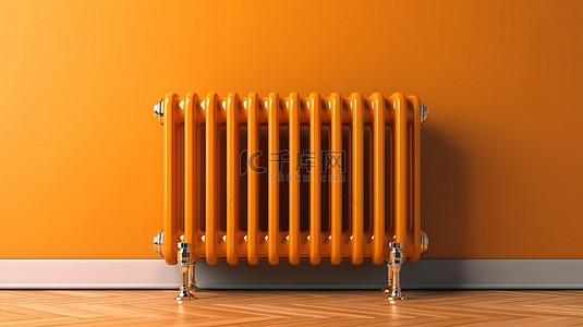镇店之宝图标背景图片_单色设置中具有单一金色的老式散热器 3d 橙色内部图标