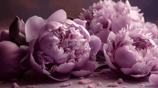 粉色花卉背景图片_紫色梦幻芍药花