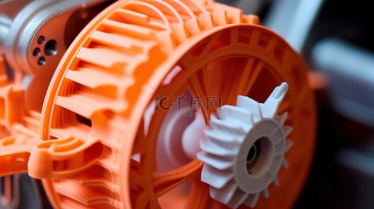 发动机生产背景图片_塑料丝 3D 打印原型物体汽车发动机的特写