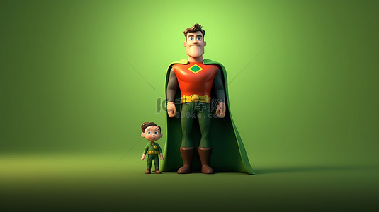 爸爸是超人背景图片_3d 中的单亲父亲是独立的有力例证