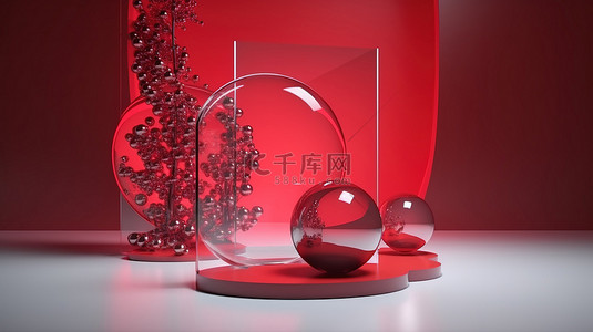 金雪背景图片_节日工作室展示重叠的丙烯酸和季节性 3D 圣诞节效果图