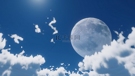卡通云彩背景背景图片_月亮天空星系