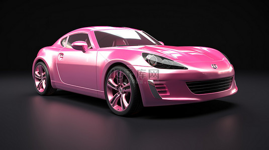 武术动作剪影背景图片_紧凑型粉色跑车轿跑车的令人惊叹的 3D 渲染
