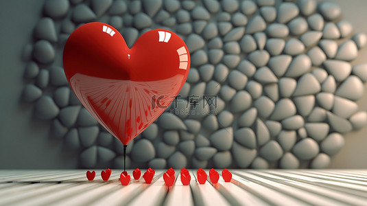 气球星标飞镖目标和红心的创意成功 3D 插图渲染