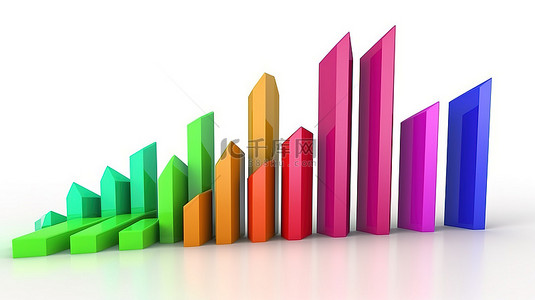 金融背景图片_白色背景下商业图表和箭头概念中财务增长的图示
