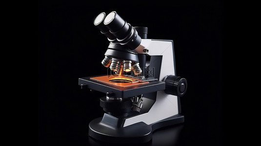 正宗 3D 显微镜实验室设备，用于黑色背景的精确研究