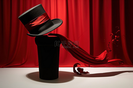 黑色高背景图片_红色和黑色高顶礼帽