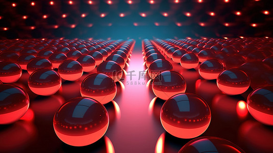 圆形创意背景背景图片_具有空间图案照明和 3D 渲染抽象的红色球形简约壁纸
