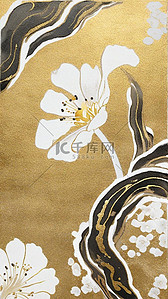 高奢精致典雅的白金花朵春天花朵背景图
