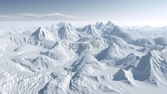 雪山地形 3d 渲染图像