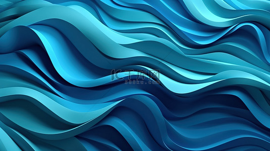 剪出纸 3d 抽象海洋背景