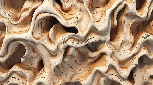 质感木纹理背景图片_3d 渲染的石木或石膏的抽象纹理