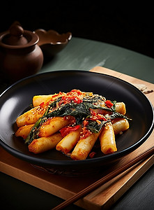 可口的背景图片_jadongbokki Shin Yeom kang ra 是一道非常甜可口的亚洲菜