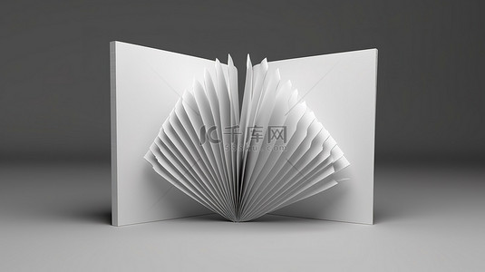 展开画轴背景图片_在 3D 渲染背景上呈现的展开的空白小册子