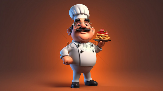美食手背景图片_搞笑厨师3D艺术作品