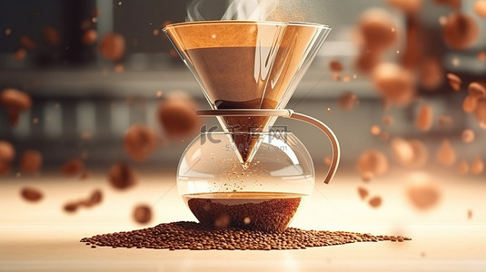 卡咖啡背景图片_各种咖啡冲泡技术和滴头的插图