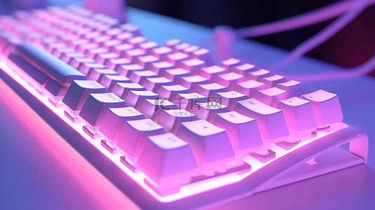 异想天开的键盘采用卡通风格设计，带有粉色按键和背光