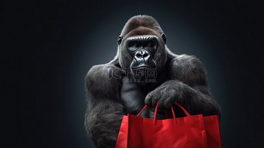大猩猩背景图片_疯狂购物的搞笑 3D 大猩猩