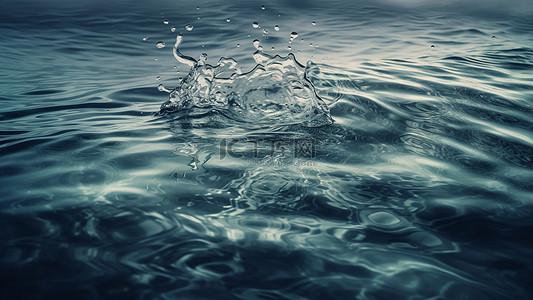蓝色大海卡通背景图片_水透明浪花大海