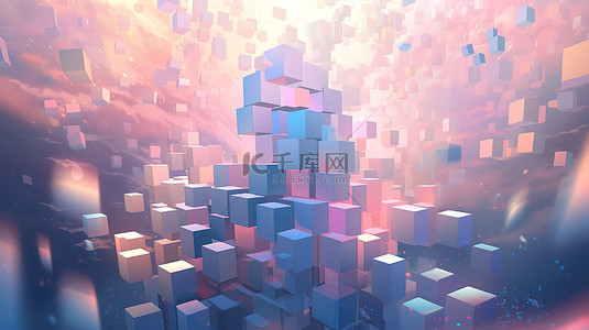 彩色 3d 立方体渲染，用于引人注目的显示