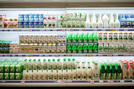 超市里乳制品的选择