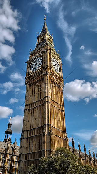 英文海报背景图片_大本钟景点旅游度假背景