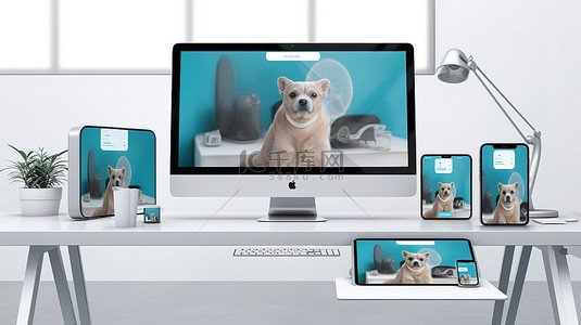 在最小的桌面和设备上 3D 渲染响应式兽医网站