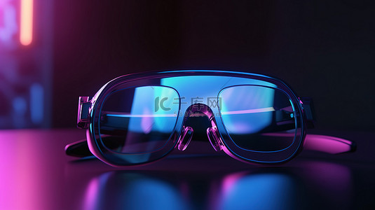 未来的智能世界背景图片_未来技术 metaverse vr 眼镜在 3d 渲染与游戏和虚拟现实背景
