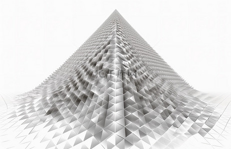 透明背景png数字渲染的白色金字塔
