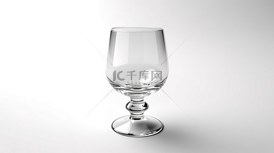 背景玻璃杯背景图片_白色背景 3d 渲染上的透明玻璃空洞