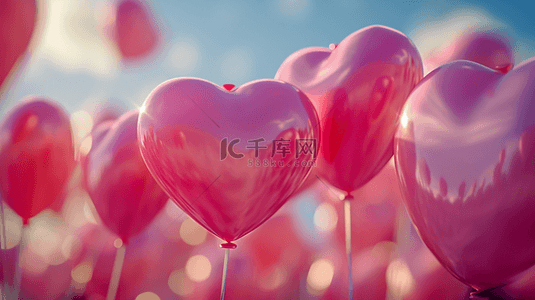 爱心气球气球背景图片_唯美漂亮粉红色儿童爱心氢气球图片13