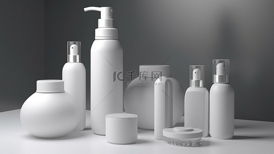 保湿身体乳背景图片_空白护肤品瓶包装 3d 渲染