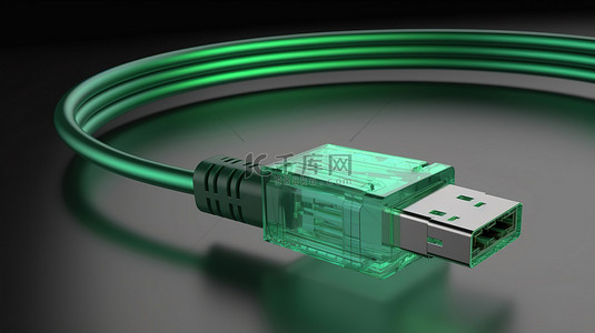 3d 渲染中 usb 电缆的数字描述