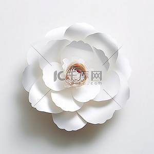 表白玫瑰背景图片_一朵白纸花坐在白色的表面上