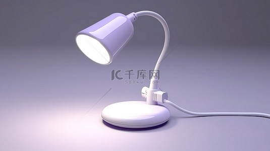 电商企业背景图片_LED USB 灯照亮白色背景的 3D 渲染