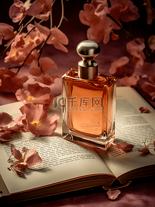 花卉植物书本女士香水摄影广告背景
