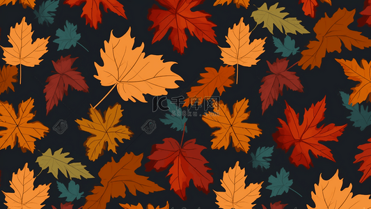 秋季秋叶背景图片_枫叶落叶秋季植物叶子平铺广告背景