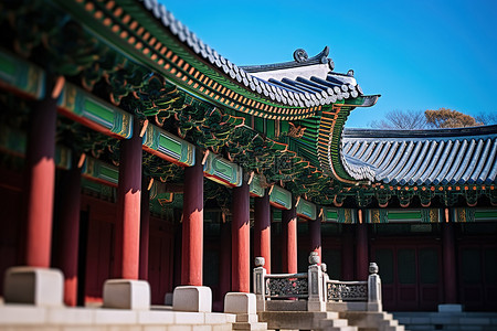 堂正背景图片_首尔佛教寺庙寺庙传统的韩国设计