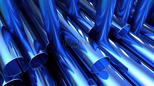 抽象背景 3d 渲染蓝轴