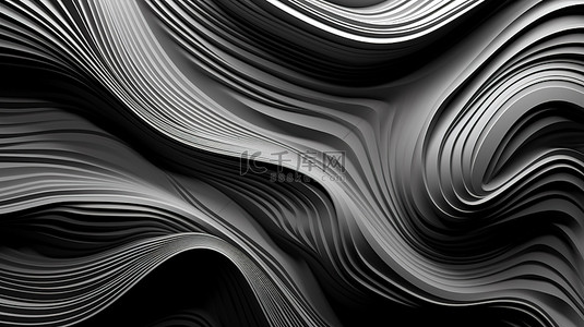 黑白肖像背景图片_背景艺术品黑白轮廓纸设计在 3D 渲染中