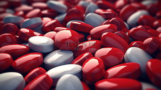 三维心脏背景图片_心脏药物概念的三维插图