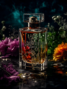 法国原装进口背景图片_花卉植物香水瓶摄影广告背景