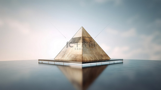 3D 概念渲染中金字塔的透视背景