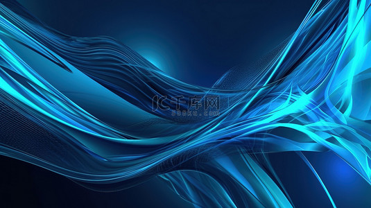 用于 web 横幅 3d 渲染图像的蓝色和浅色抽象背景