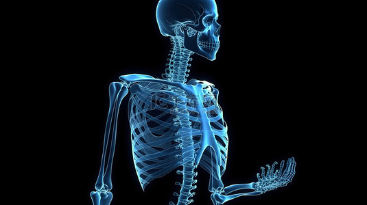 盆腔疼痛背景图片_痛苦的手臂 3d 渲染的骨骼疼痛插图