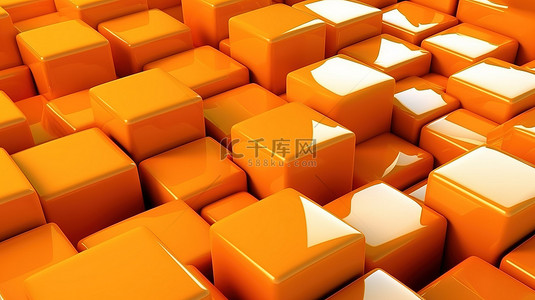 3d 橙色瓷砖背景渲染