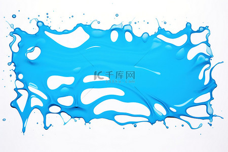塗抹背景图片_白色背景上有液体溅出的蓝色设计