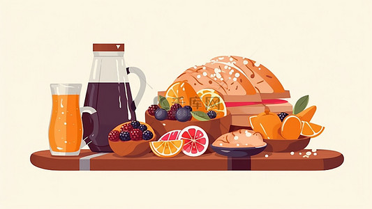 腊八节插画背景图片_食物水果美食瓶子