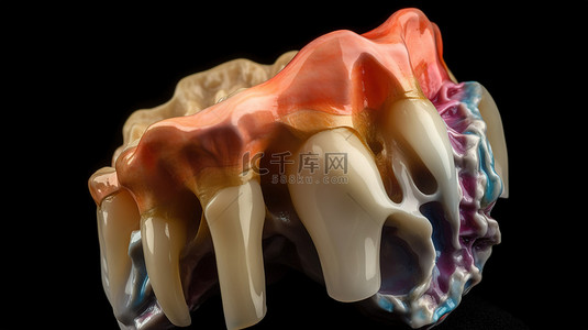 前磨牙牙科模型的 3D 渲染