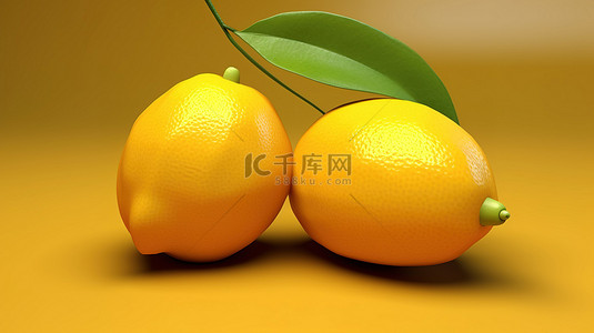 多汁柠檬的 3d 模型
